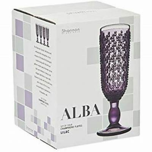 Champagne Flute Beverage Glass Cup Alba by Godinger – Amethyst – Set of 4 - Picture 2 of 2